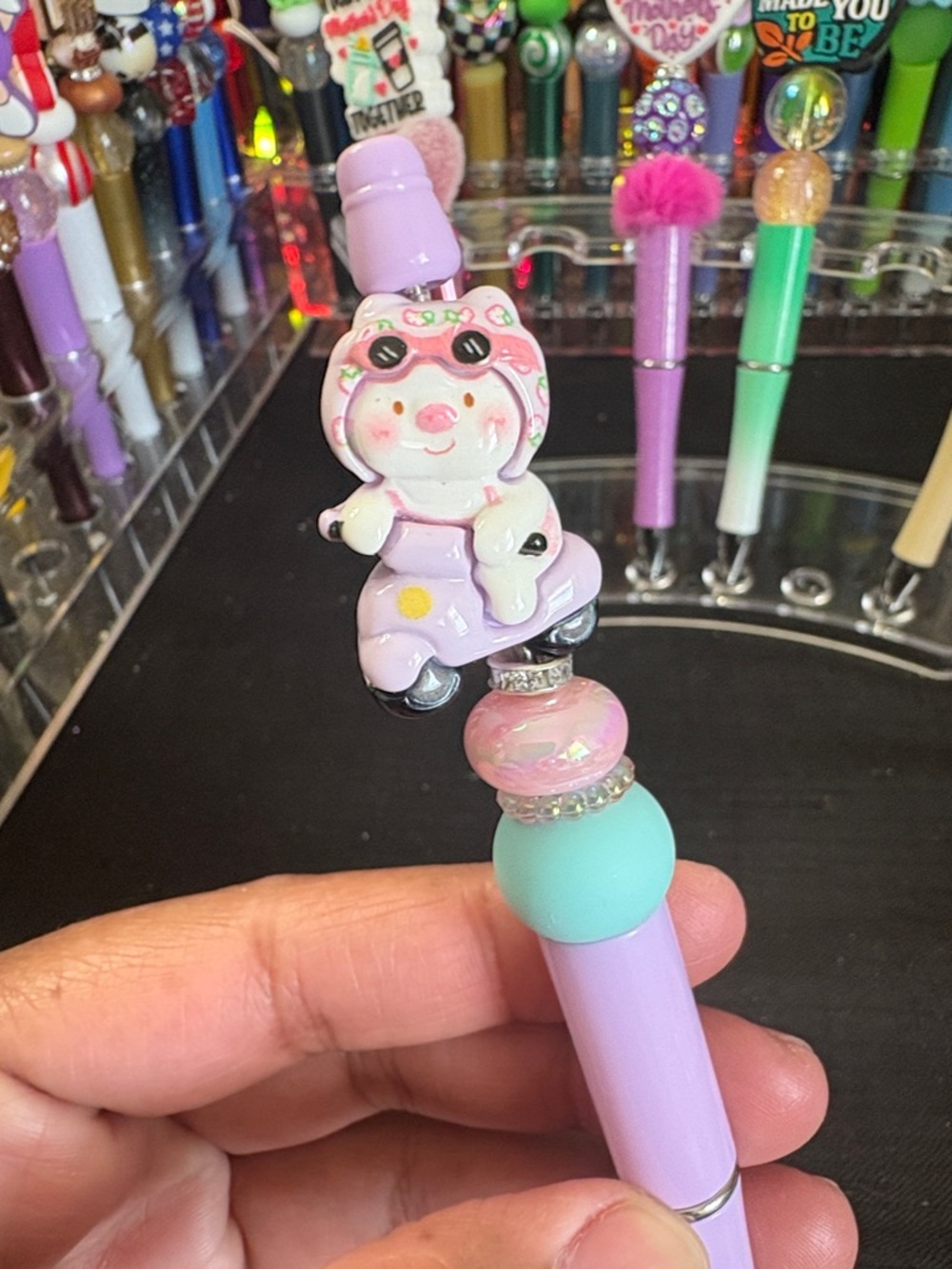 Cute Pink Scooter Pig Pen - Pink Mint Pen
